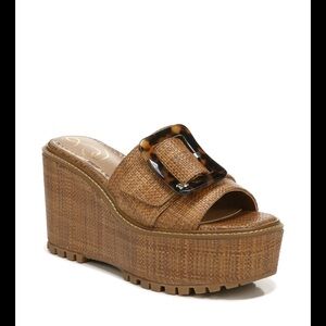 Sam Edelman Brown Wedge Sandals with Buckle